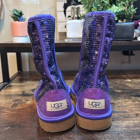 Ugh Purple Sequin Boots‎ size 7 - Picture 2 of 11